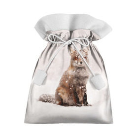 Подарочный 3D мешок с принтом Snow в Курске, 100% полиэстер | Размер: 29*39 см | fox | red | лиса | лисенок | рыжая