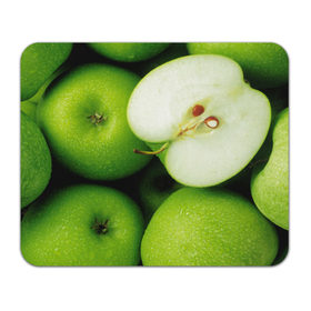 Коврик прямоугольный с принтом Зеленые яблоки в Курске, натуральный каучук | размер 230 х 185 мм; запечатка лицевой стороны | еда | зеленый | фрукты | яблоко