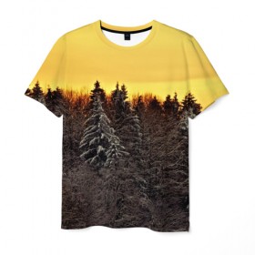 Мужская футболка 3D с принтом Русский лес в Курске, 100% полиэфир | прямой крой, круглый вырез горловины, длина до линии бедер | 