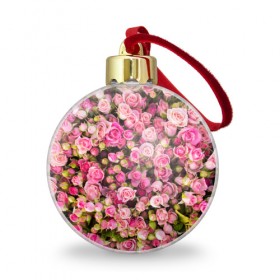 Ёлочный шар с принтом Розовый рай в Курске, Пластик | Диаметр: 77 мм | бутон | лепестки | роза | розовый | розочка | цветок | цветы