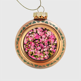 Стеклянный ёлочный шар с принтом Розовый рай в Курске, Стекло | Диаметр: 80 мм | бутон | лепестки | роза | розовый | розочка | цветок | цветы