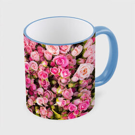 Кружка 3D с принтом Розовый рай в Курске, керамика | ёмкость 330 мл | Тематика изображения на принте: бутон | лепестки | роза | розовый | розочка | цветок | цветы