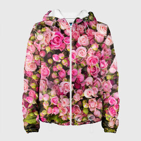 Женская куртка 3D с принтом Розовый рай в Курске, ткань верха — 100% полиэстер, подклад — флис | прямой крой, подол и капюшон оформлены резинкой с фиксаторами, два кармана без застежек по бокам, один большой потайной карман на груди. Карман на груди застегивается на липучку | бутон | лепестки | роза | розовый | розочка | цветок | цветы