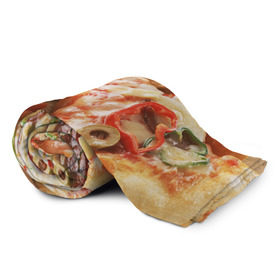 Плед 3D с принтом Пицца 2 в Курске, 100% полиэстер | закругленные углы, все края обработаны. Ткань не мнется и не растягивается | 