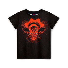 Детская футболка 3D с принтом Gears of War в Курске, 100% гипоаллергенный полиэфир | прямой крой, круглый вырез горловины, длина до линии бедер, чуть спущенное плечо, ткань немного тянется | gears | skull | war | маркус | феникс | череп