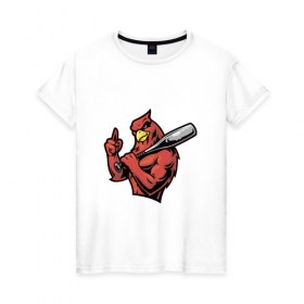 Женская футболка хлопок с принтом Орел в Курске, 100% хлопок | прямой крой, круглый вырез горловины, длина до линии бедер, слегка спущенное плечо | бейсбол | бита | орел | птица