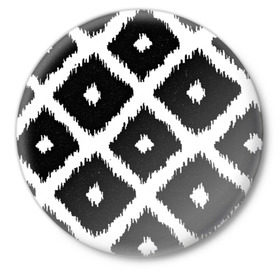 Значок с принтом Mesh в Курске,  металл | круглая форма, металлическая застежка в виде булавки | 3d | геометрия | другие | картинка | квадрат | краски | круг | линии | полосы | прикольные | рисунок | сетка | текстуры | узор | фигуры | черно белый