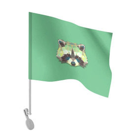 Флаг для автомобиля с принтом Енот в Курске, 100% полиэстер | Размер: 30*21 см | животные | жищники | новинки | подарок | популярное | яркие