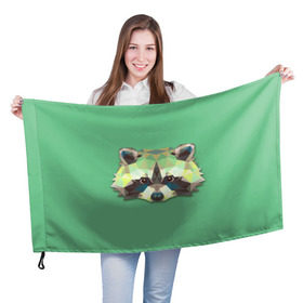 Флаг 3D с принтом Енот в Курске, 100% полиэстер | плотность ткани — 95 г/м2, размер — 67 х 109 см. Принт наносится с одной стороны | животные | жищники | новинки | подарок | популярное | яркие