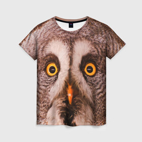 Женская футболка 3D с принтом Кофе в Курске, 100% полиэфир ( синтетическое хлопкоподобное полотно) | прямой крой, круглый вырез горловины, длина до линии бедер | owl | мудрость | птица | сова | филин