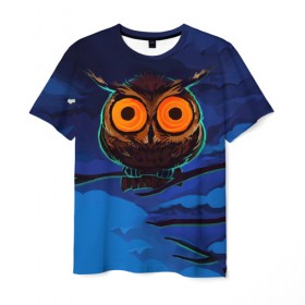 Мужская футболка 3D с принтом Глаза в Курске, 100% полиэфир | прямой крой, круглый вырез горловины, длина до линии бедер | owl | мудрость | птица | сова | филин