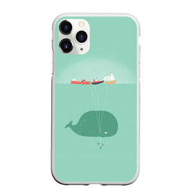 Чехол для iPhone 11 Pro Max матовый с принтом Кит с корабликами в Курске, Силикон |  | кит | корабли | лодки | море | океан | шарики | якорь | якоря