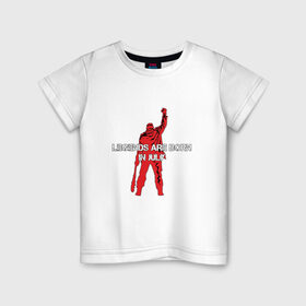 Детская футболка хлопок с принтом Легенды рождаются в июле в Курске, 100% хлопок | круглый вырез горловины, полуприлегающий силуэт, длина до линии бедер | легенда июль