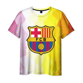 Мужская футболка 3D с принтом FCB в Курске, 100% полиэфир | прямой крой, круглый вырез горловины, длина до линии бедер | fc barcelona | fcb | барса | барселона | болельщики | фанаты | футбол | футбольный клуб