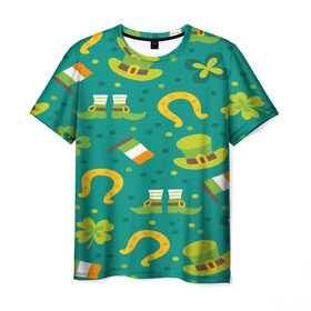 Мужская футболка 3D с принтом День святого Патрика в Курске, 100% полиэфир | прямой крой, круглый вырез горловины, длина до линии бедер | зеленая | ирландия