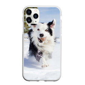 Чехол для iPhone 11 Pro матовый с принтом Snow в Курске, Силикон |  | Тематика изображения на принте: dog | бордер | бордер колли | колли | пес | собака