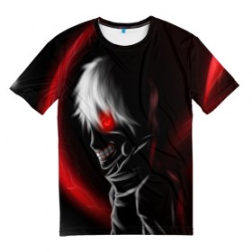 Мужская футболка 3D с принтом Tokyo Ghoul в Курске, 100% полиэфир | прямой крой, круглый вырез горловины, длина до линии бедер | anime | ken kaneki | tokyo ghoul | аниме