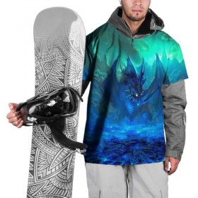 Накидка на куртку 3D с принтом Синий дракон в Курске, 100% полиэстер |  | 3d | арт | горы | дракон | другие | животные | картинка | лед | небо | пейзаж | прикольные | природа | рисунок | синий | фантастика | яркие