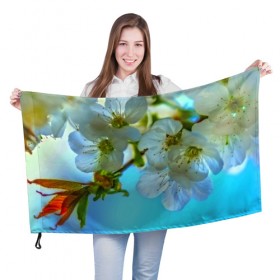 Флаг 3D с принтом Цветочки на дереве в Курске, 100% полиэстер | плотность ткани — 95 г/м2, размер — 67 х 109 см. Принт наносится с одной стороны | 3d | flower | весна | другие | красивые цветы | лето | поле | полевой цветок | прикольные | природа | текстуры | цветочки | цветы