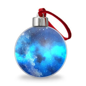 Ёлочный шар с принтом Космический свет в Курске, Пластик | Диаметр: 77 мм | синий