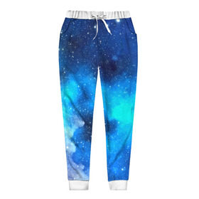 Женские брюки 3D с принтом Космический свет в Курске, полиэстер 100% | прямой крой, два кармана без застежек по бокам, с мягкой трикотажной резинкой на поясе и по низу штанин. В поясе для дополнительного комфорта — широкие завязки | синий