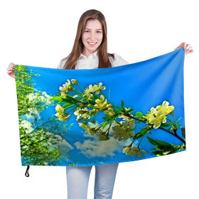 Флаг 3D с принтом Вишня в Курске, 100% полиэстер | плотность ткани — 95 г/м2, размер — 67 х 109 см. Принт наносится с одной стороны | 3d | весна | другие | красивые цветы | лето | поле | полевой цветок | прикольные | природа | текстуры | цветочки | цветы