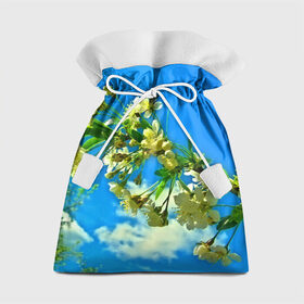 Подарочный 3D мешок с принтом Вишня в Курске, 100% полиэстер | Размер: 29*39 см | Тематика изображения на принте: 3d | весна | другие | красивые цветы | лето | поле | полевой цветок | прикольные | природа | текстуры | цветочки | цветы