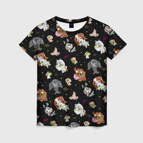 Женская футболка 3D с принтом Ugly Dogs 2 в Курске, 100% полиэфир ( синтетическое хлопкоподобное полотно) | прямой крой, круглый вырез горловины, длина до линии бедер | Тематика изображения на принте: crazy | dog | собака | собачка | ужас | уродцы
