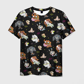 Мужская футболка 3D с принтом Ugly Dogs 2 в Курске, 100% полиэфир | прямой крой, круглый вырез горловины, длина до линии бедер | crazy | dog | собака | собачка | ужас | уродцы