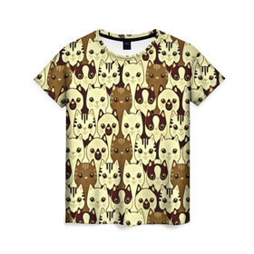 Женская футболка 3D с принтом Коты бомбинг в Курске, 100% полиэфир ( синтетическое хлопкоподобное полотно) | прямой крой, круглый вырез горловины, длина до линии бедер | 3d | животные | коты | котэ | котята | милые животные | прикольные | цветные | яркие
