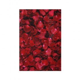 Обложка для паспорта матовая кожа с принтом Лепестки красных роз в Курске, натуральная матовая кожа | размер 19,3 х 13,7 см; прозрачные пластиковые крепления | Тематика изображения на принте: красный | лепестки | природа | растения | розы | текстура | цветы