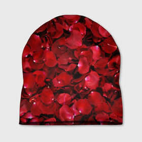 Шапка 3D с принтом Лепестки красных роз в Курске, 100% полиэстер | универсальный размер, печать по всей поверхности изделия | красный | лепестки | природа | растения | розы | текстура | цветы