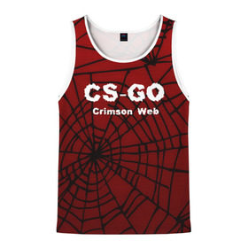 Мужская майка 3D с принтом CS:GO Crimson Web в Курске, 100% полиэстер | круглая горловина, приталенный силуэт, длина до линии бедра. Пройма и горловина окантованы тонкой бейкой | 3d | awp | counter strike | crimson web | game | skin | авп | игры | линии | прикольные | скин | текстуры