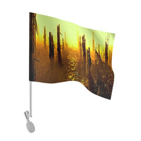 Флаг для автомобиля с принтом deus ex в Курске, 100% полиэстер | Размер: 30*21 см | 3d | adam jensen | deus ex | game | human revolution | video | город | прикольные