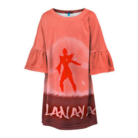 Детское платье 3D с принтом LANAYA в Курске, 100% полиэстер | прямой силуэт, чуть расширенный к низу. Круглая горловина, на рукавах — воланы | Тематика изображения на принте: dota | dota 2 | lanaya | sheron1030 | дота | дота2 | дотка | ланая | темпларка