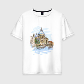 Женская футболка хлопок Oversize с принтом Путешествие в Курске, 100% хлопок | свободный крой, круглый ворот, спущенный рукав, длина до линии бедер
 | венеция | италия | картина | лето | отдых | питер | путешествие | россия | санкт петербург