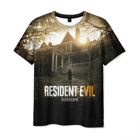 Мужская футболка 3D с принтом Resident Evil в Курске, 100% полиэфир | прямой крой, круглый вырез горловины, длина до линии бедер | horror | jovovich | milla | zombie | вирус | зло | зомби | йовович | милла | обитель | ужас