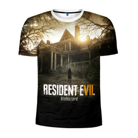 Мужская футболка 3D спортивная с принтом Resident Evil в Курске, 100% полиэстер с улучшенными характеристиками | приталенный силуэт, круглая горловина, широкие плечи, сужается к линии бедра | horror | jovovich | milla | zombie | вирус | зло | зомби | йовович | милла | обитель | ужас