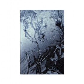 Обложка для паспорта матовая кожа с принтом Abstraction Smoke в Курске, натуральная матовая кожа | размер 19,3 х 13,7 см; прозрачные пластиковые крепления | Тематика изображения на принте: дым | серый