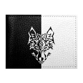 Обложка для студенческого билета с принтом Двуликий волк в Курске, натуральная кожа | Размер: 11*8 см; Печать на всей внешней стороне | монохромный | тату | черно белый