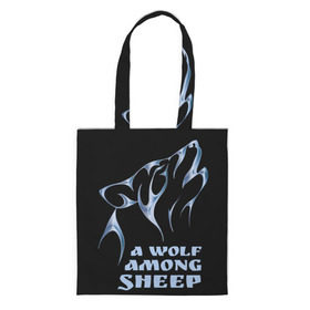 Сумка 3D повседневная с принтом Волк среди овец в Курске, 100% полиэстер | Плотность: 200 г/м2; Размер: 34×35 см; Высота лямок: 30 см | wolf among sheep | татуировка | хищник