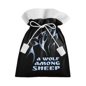 Подарочный 3D мешок с принтом Волк среди овец в Курске, 100% полиэстер | Размер: 29*39 см | wolf among sheep | татуировка | хищник