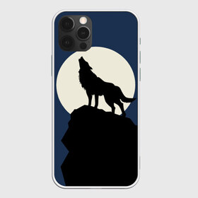 Чехол для iPhone 12 Pro Max с принтом Вой на луну в Курске, Силикон |  | волк | зверь | силуэт