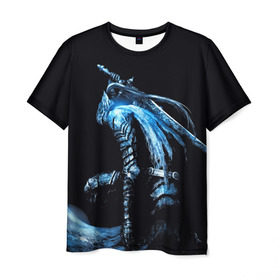 Мужская футболка 3D с принтом Dark Souls в Курске, 100% полиэфир | прямой крой, круглый вырез горловины, длина до линии бедер | dark souls | praise the sun | you died | дарк соулс | темные души