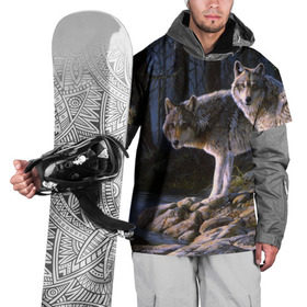 Накидка на куртку 3D с принтом Волки, картина маслом в Курске, 100% полиэстер |  | аука | бирюк | волк | волчара | волчица | волчок | глаза | животное | животные | зверь | зеленые | койот | лес | млекопитающее | природа | санитар леса | серый | уши | фауна | хищник | черный | шакал