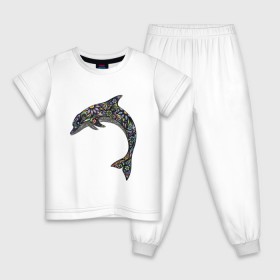 Детская пижама хлопок с принтом Дельфин в Курске, 100% хлопок |  брюки и футболка прямого кроя, без карманов, на брюках мягкая резинка на поясе и по низу штанин
 | дельфин | животное