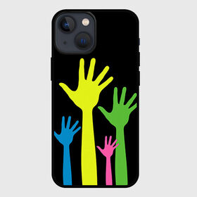 Чехол для iPhone 13 mini с принтом Руки вверх в Курске,  |  | светящиеся | флуоресцентный | флюр | флюровый