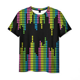 Мужская футболка 3D с принтом Эквалайзер в Курске, 100% полиэфир | прямой крой, круглый вырез горловины, длина до линии бедер | equalizer | светящиеся | флуоресцентный | флюр | флюровый