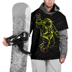 Накидка на куртку 3D с принтом Космический рок в Курске, 100% полиэстер |  | космонавт | светящиеся | скафандр | флуоресцентный | флюр | флюровый