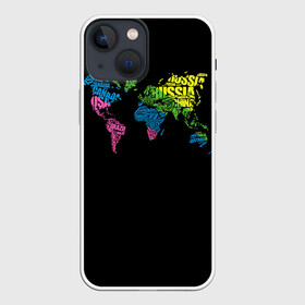 Чехол для iPhone 13 mini с принтом Весь мир   Россия в Курске,  |  | карта мира | светящиеся | флуоресцентный | флюр | флюровый
